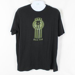 FITNESS 1 GYM T-Shirt Mens Size X-Large Black Short Sleeve Crew Neck Green Logo